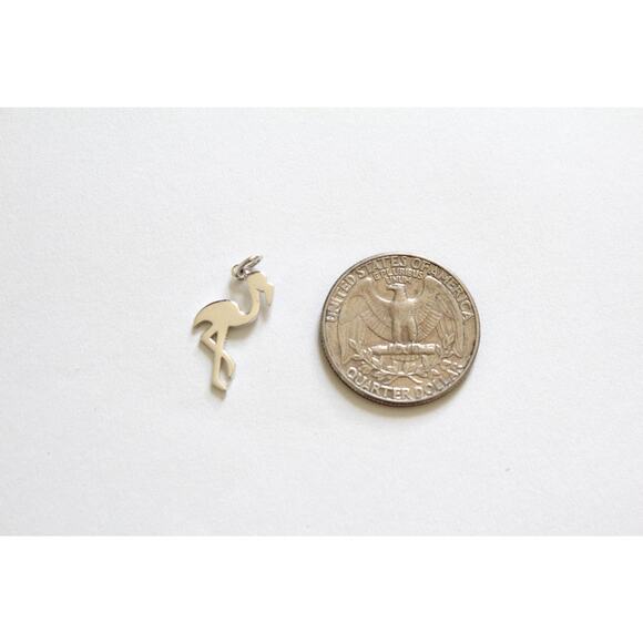 Sterling Silver Flamingo Cutout Charm, Flamingo Charm, Bird Charm - Picture 3 of 4